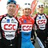 Jens Voigt, Frank Schleck and Andy Schleck before stage one of the Mallorca Challenge